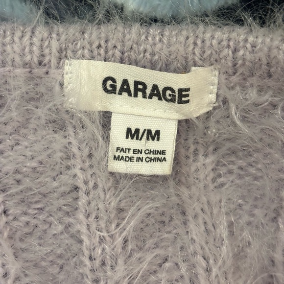 Garage Lilac Fuzzy Cropped Front Tie Cardigan - Picture 5 of 5